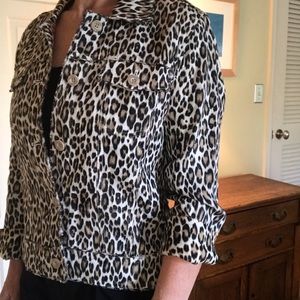 Tommy Bahama Linen Leopard Print Jacket